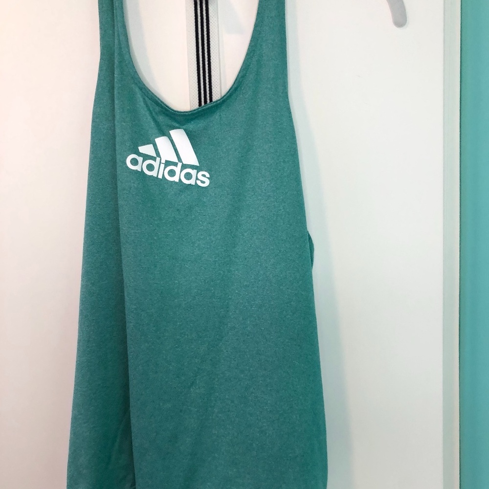 Green Adidas workout tank